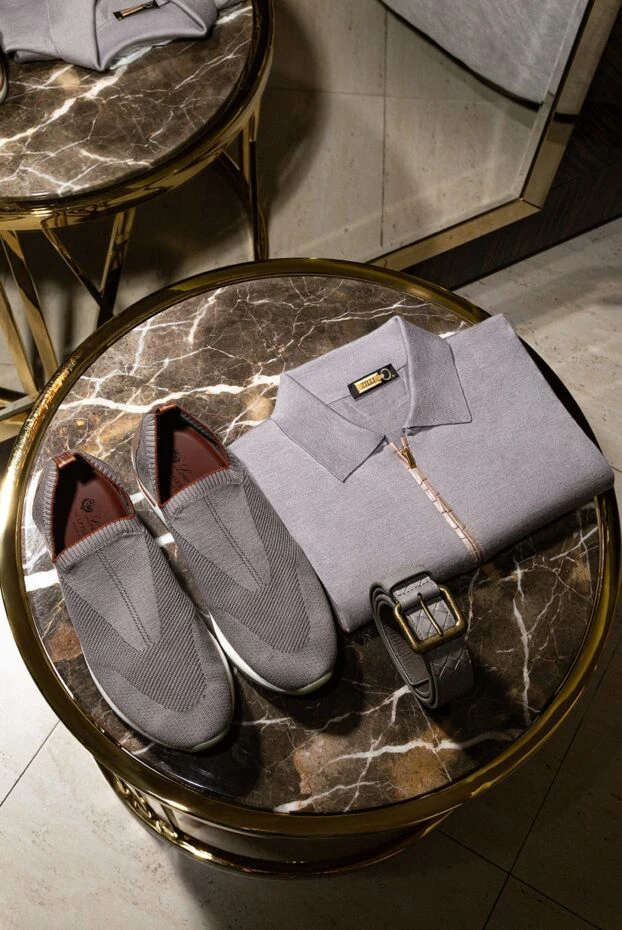 Ремень из кожи бежевый for men - фото 2