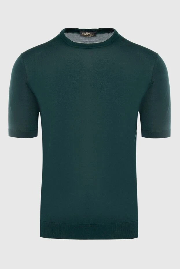Cesare di Napoli man short sleeve jumper in silk green for men buy with prices and photos 166555 - photo 1