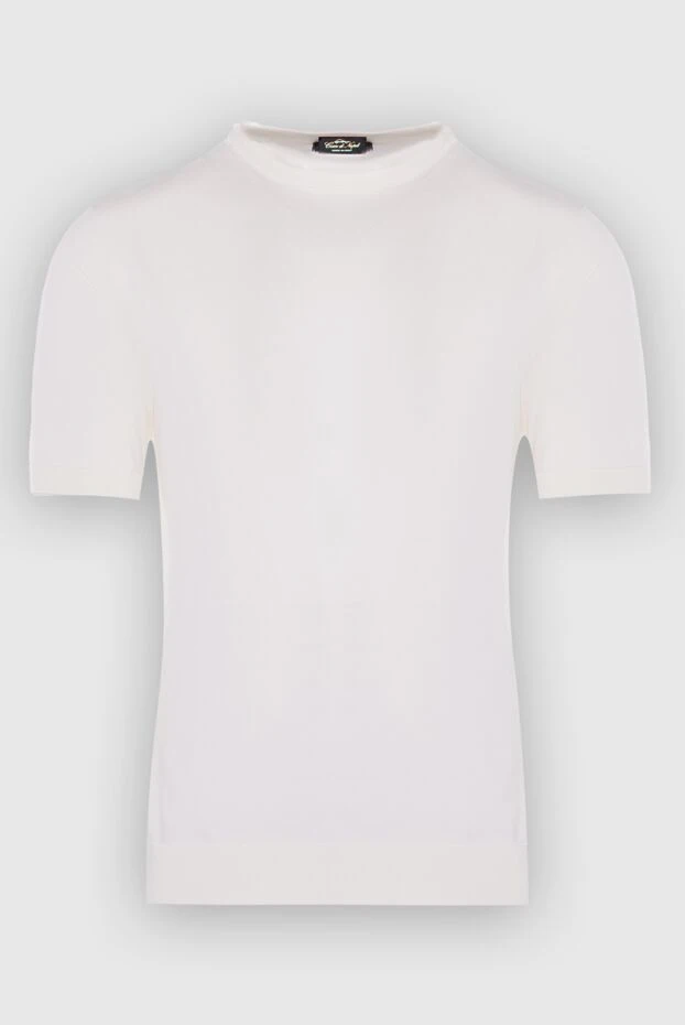 Cesare di Napoli man short sleeve jumper in silk white for men buy with prices and photos 166561 - photo 1