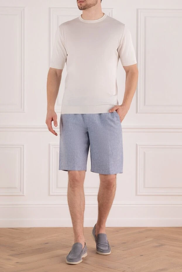 Cesare di Napoli man short sleeve jumper in silk white for men buy with prices and photos 166561 - photo 2