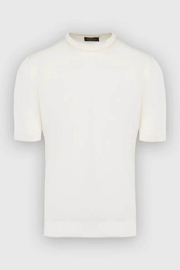 Cesare di Napoli man short sleeve jumper in silk white for men buy with prices and photos 166565 - photo 1