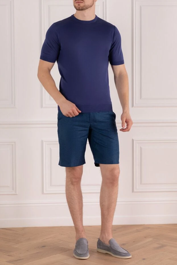 Cesare di Napoli man silk short sleeve jumper purple for men buy with prices and photos 166569 - photo 2