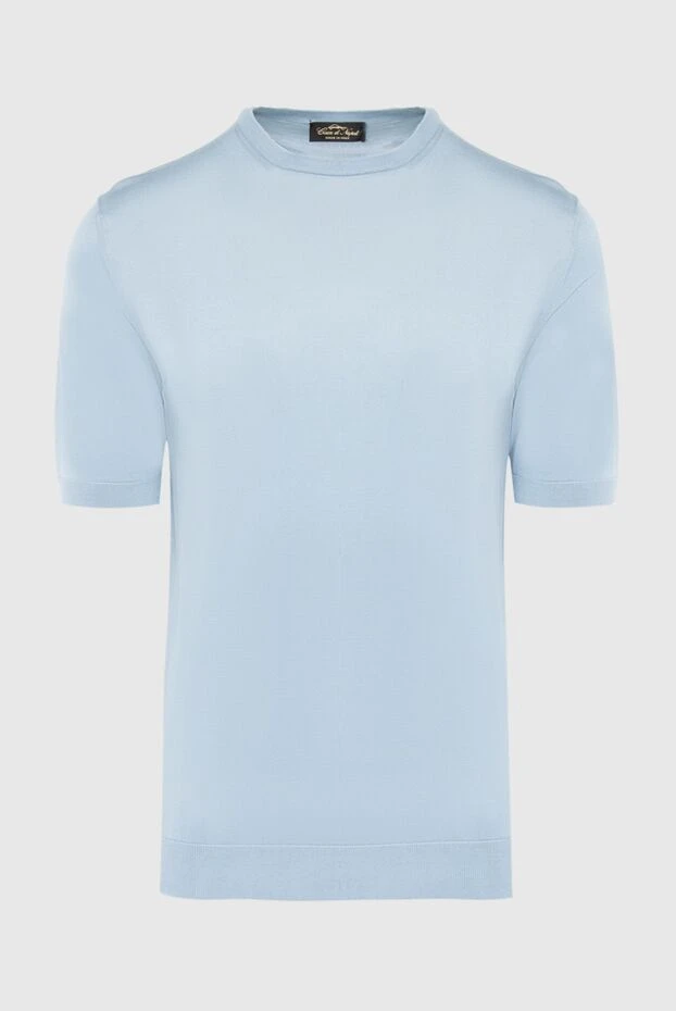 Cesare di Napoli man blue short sleeve silk jumper for men buy with prices and photos 166574 - photo 1