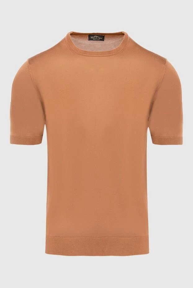 Cesare di Napoli man short sleeve jumper in silk orange for men buy with prices and photos 166575 - photo 1