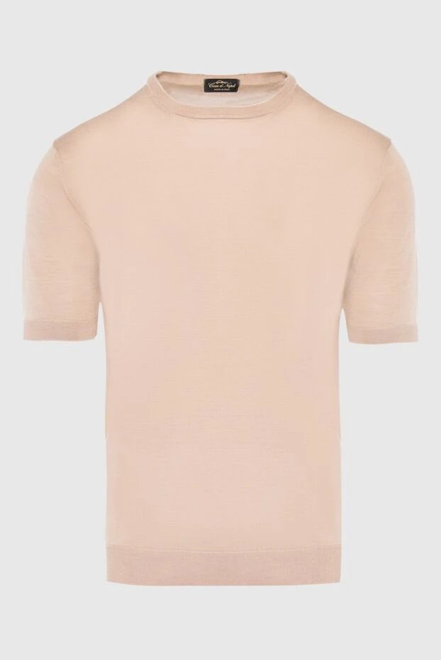 Cesare di Napoli man beige silk short sleeve jumper for men buy with prices and photos 166579 - photo 1