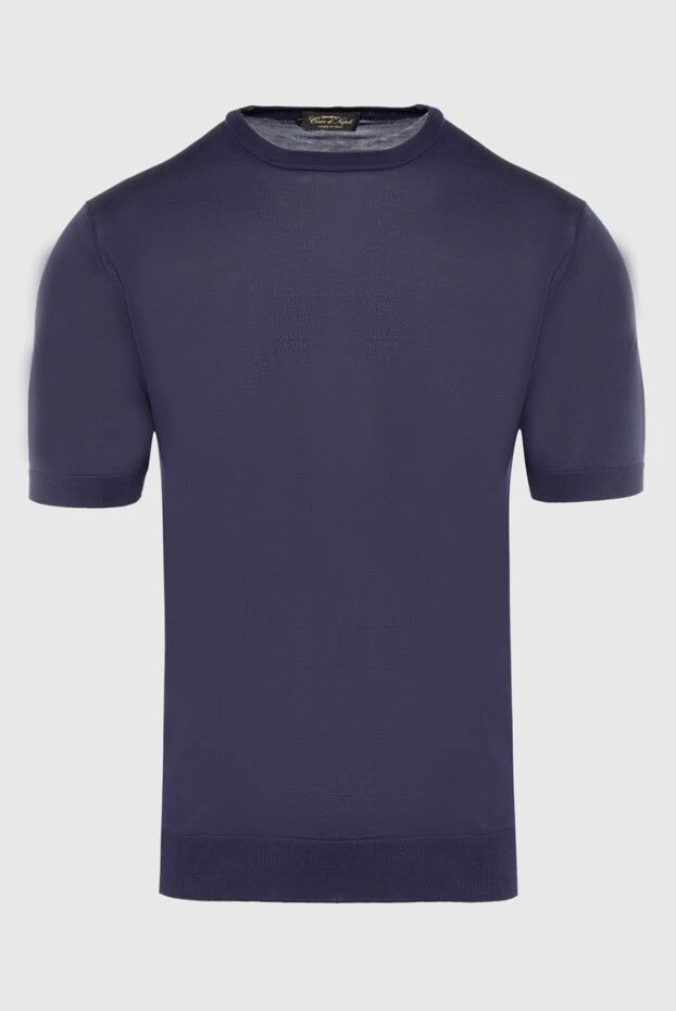Cesare di Napoli man silk short sleeve jumper purple for men buy with prices and photos 166583 - photo 1