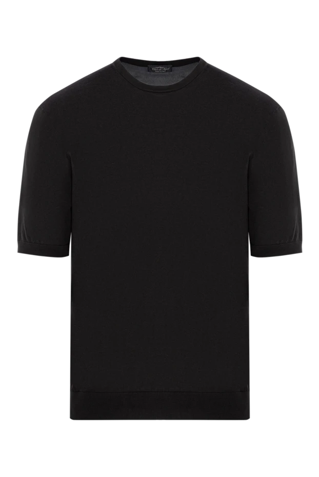 Cesare di Napoli short sleeve jumper made of silk and cotton brown men's 197006 - photo 1