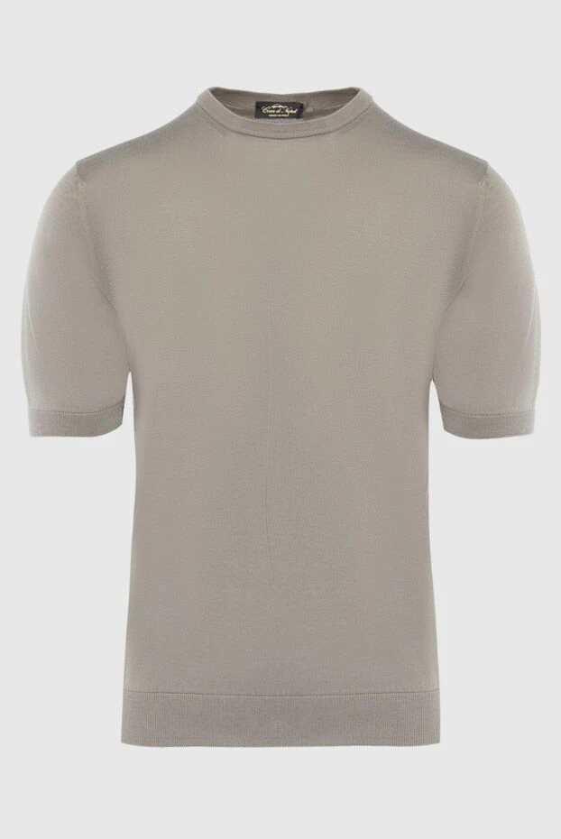 Cesare di Napoli man short sleeve jumper in silk and cotton beige for men buy with prices and photos 166592 - photo 1