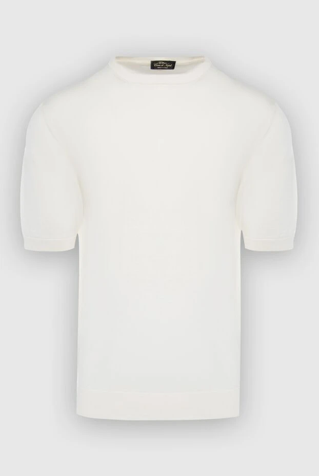 Cesare di Napoli man short sleeve jumper in silk and cotton white for men buy with prices and photos 166595 - photo 1