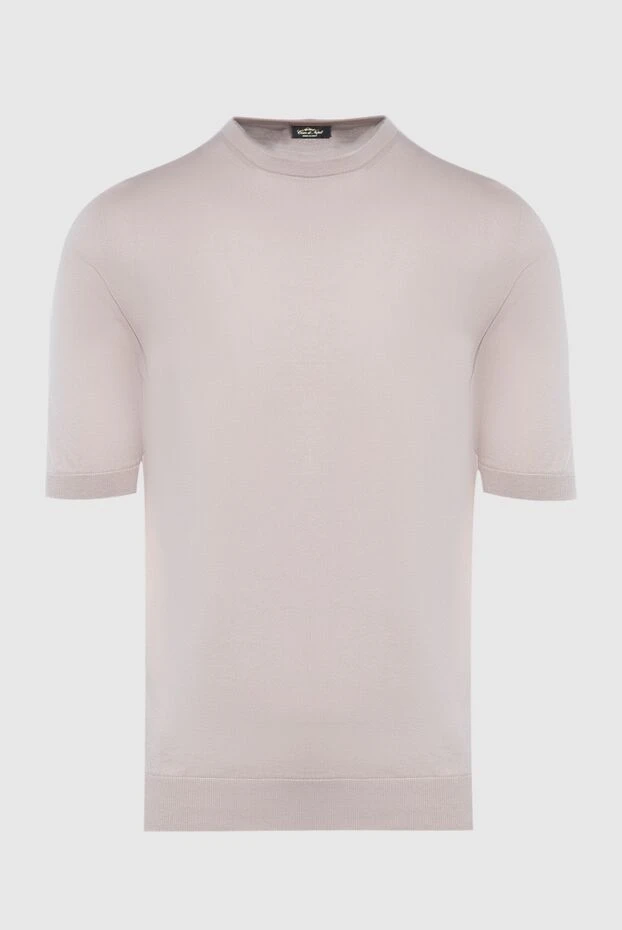 Cesare di Napoli man short sleeve jumper in silk and cotton beige for men buy with prices and photos 166597 - photo 1