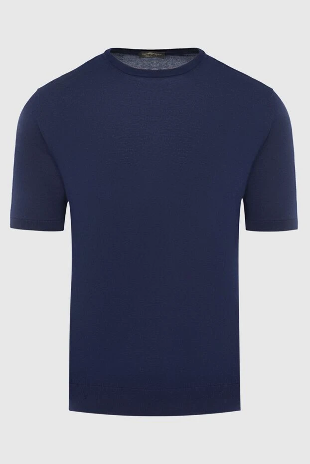 Cesare di Napoli man cotton short sleeve jumper blue for men buy with prices and photos 166614 - photo 1