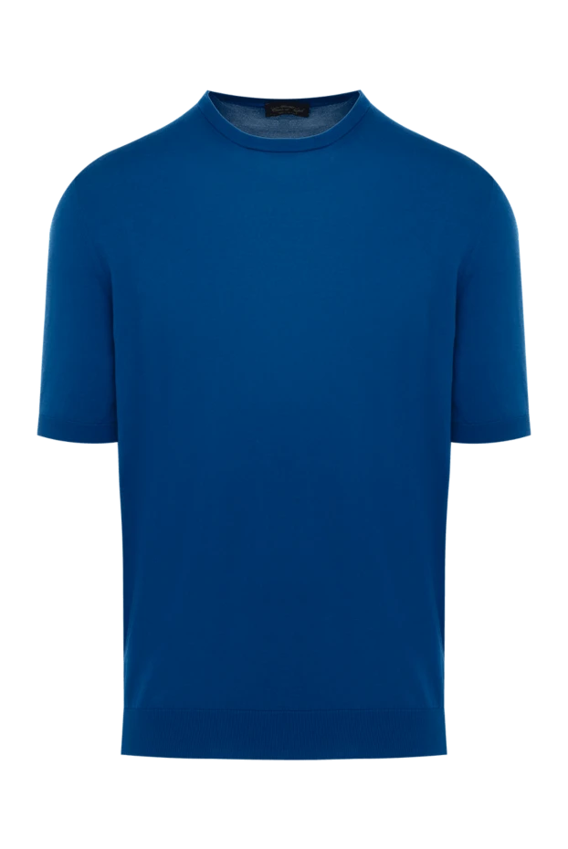 Cesare di Napoli blue cotton knit short-sleeve jumper for men 196913 - photo 1