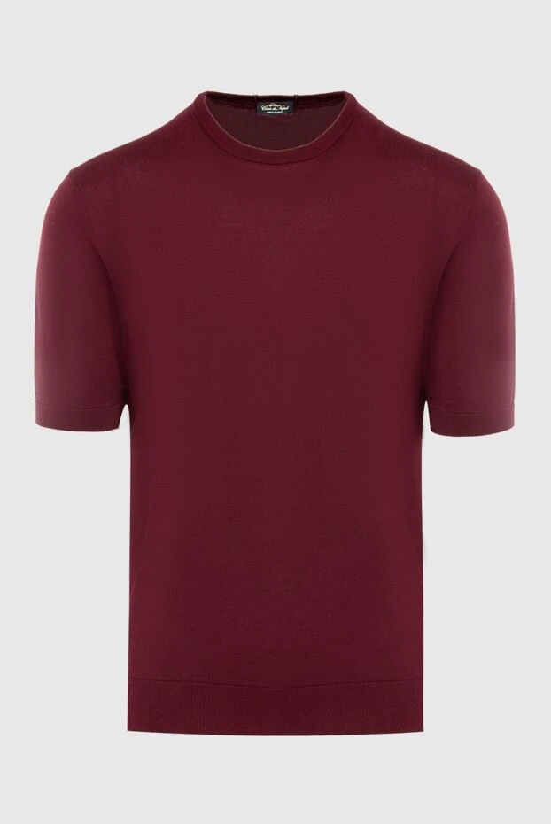 Cesare di Napoli cotton short sleeve jumper in burgundy for men 166623 - photo 1