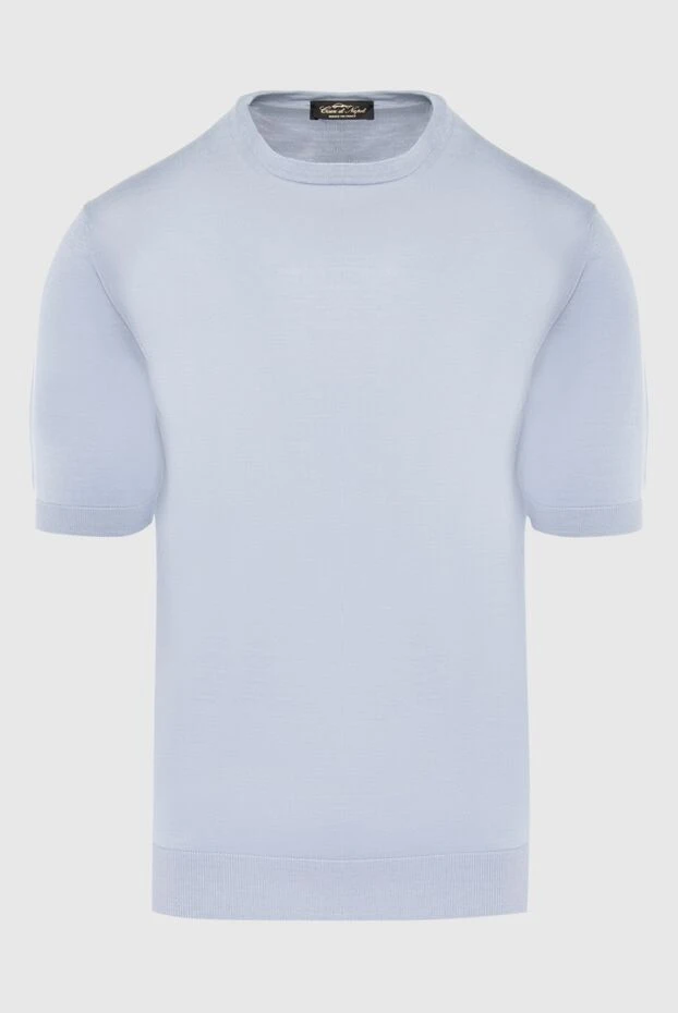 Cesare di Napoli man cotton short sleeve jumper blue for men buy with prices and photos 166653 - photo 1