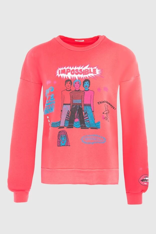 Mother Denim red women's loose-fitting sweatshirt with art print and inscriptions 195638 - photo 1
