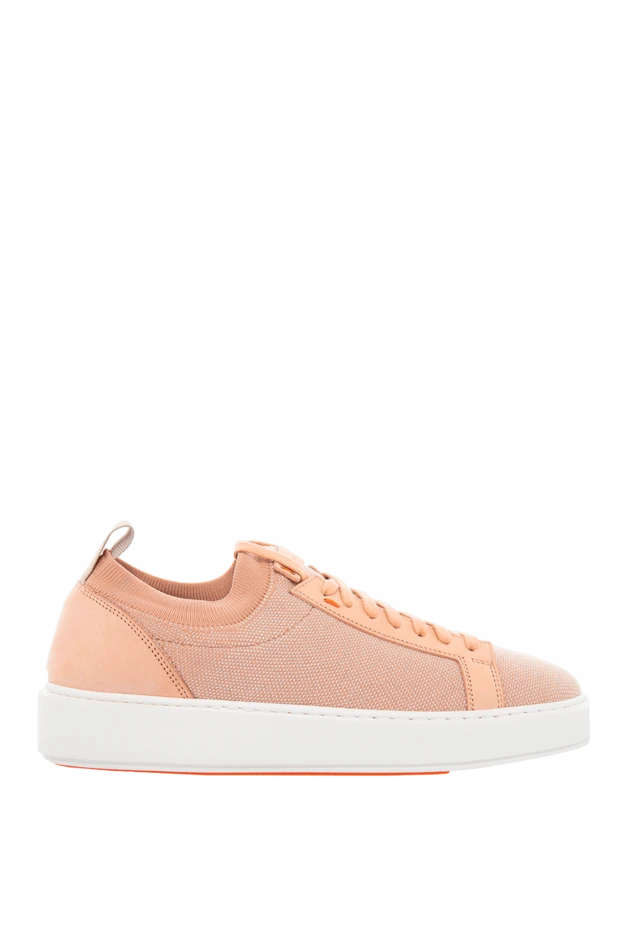 Santoni women's sneakers with a glittery texture and peach inserts 166674 - photo 1