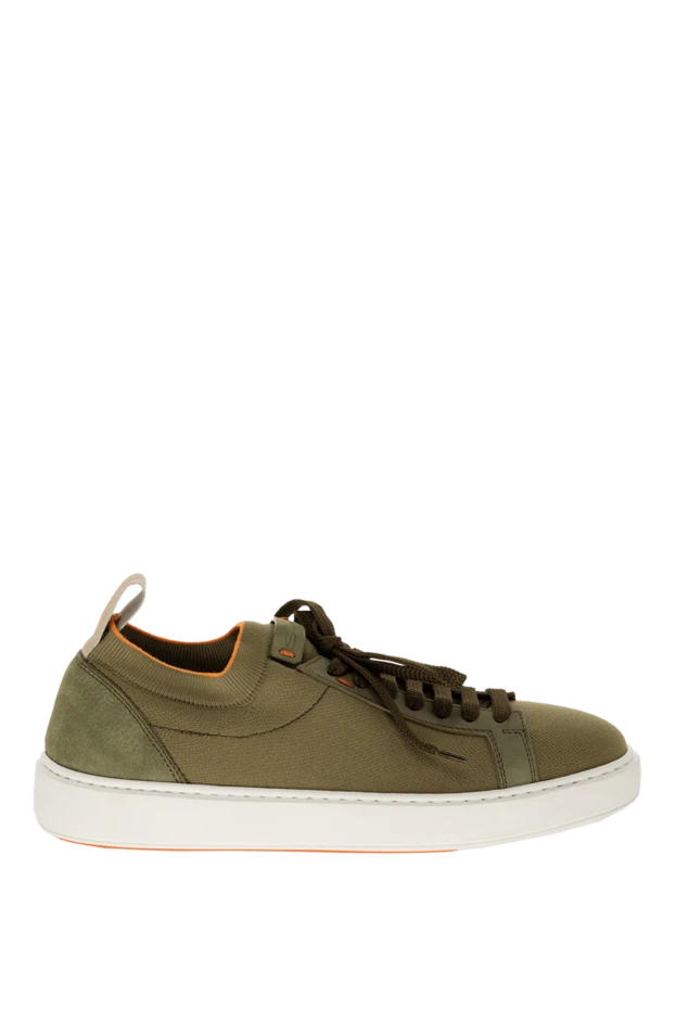 Santoni man green leather and textile sneakers for men buy with prices and photos 166687 - photo 1