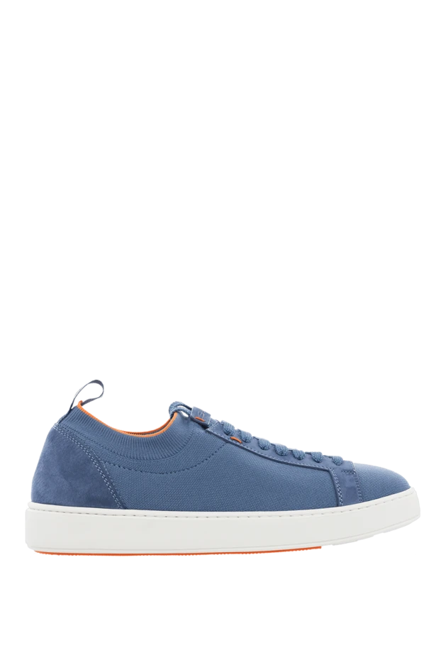 Santoni man sneakers in leather and textile blue for men buy with prices and photos 166688 - photo 1