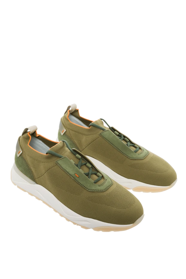 Santoni man textile and leather sneakers green for men buy with prices and photos 166696 - photo 2