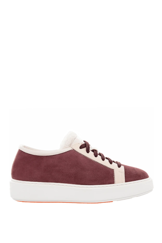 Santoni woman burgundy nubuck and fur sneakers for women buy with prices and photos 166743 - photo 1