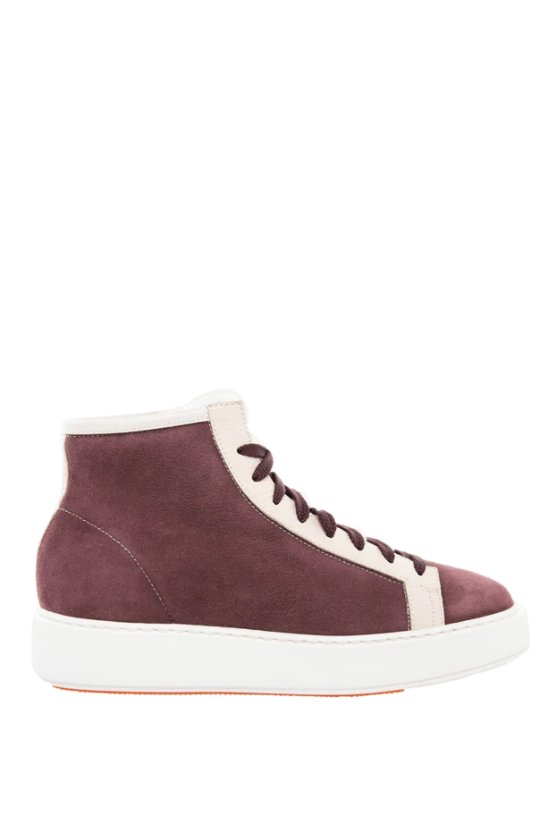 Santoni woman burgundy nubuck and fur sneakers for women buy with prices and photos 166751 - photo 1