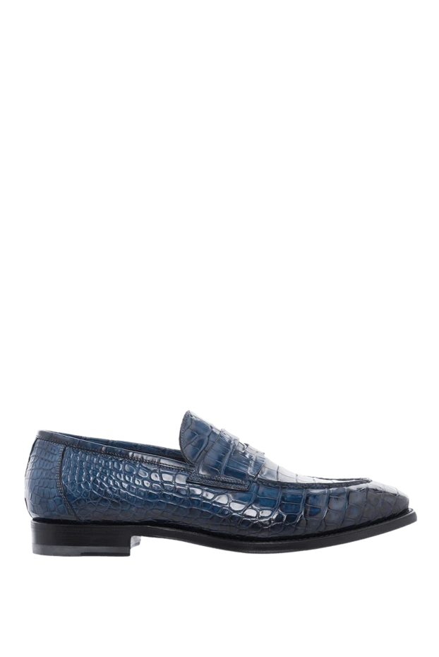 Santoni crocodile leather loafers blue for men 166756 - photo 1