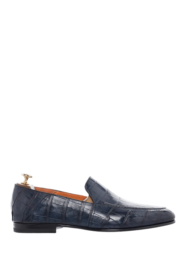 Men's crocodile leather loafers blue