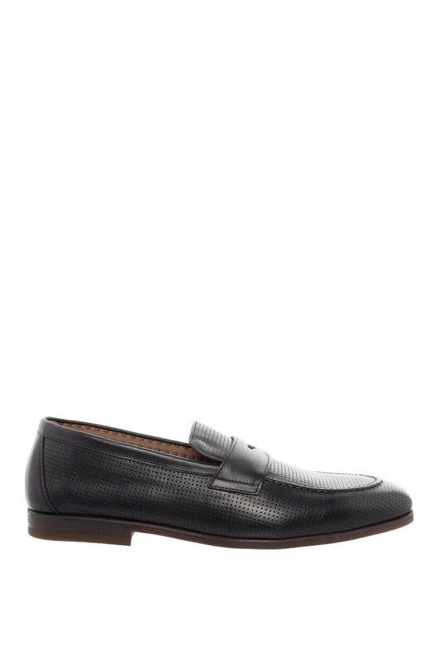 Doucal`s black leather loafers for men 166771 - photo 1