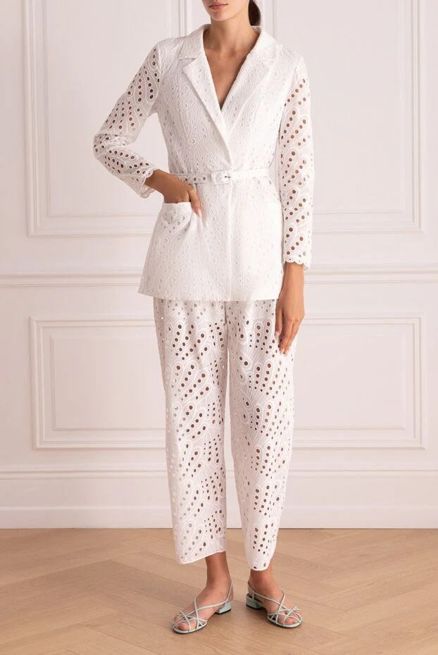 Charo Ruiz woman white women's trouser suit made of cotton and polyester 166787 - photo 2