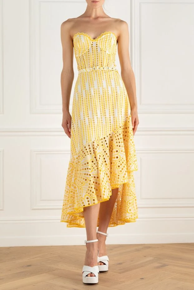 Charo Ruiz женские платье из хлопка и полиэстера желтое женское купить с ценами и фото 166790 - фото 2