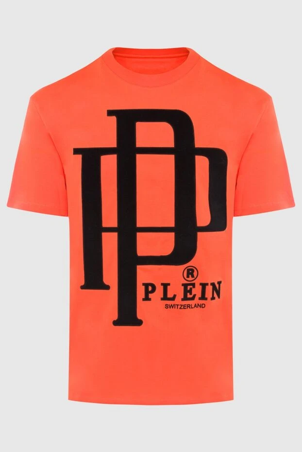 Philipp Plein orange t-shirt with black monogram and switzerland inscription 195694 - photo 1
