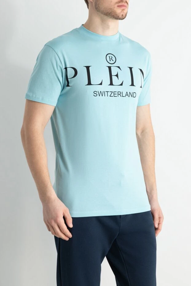 Philipp Plein blue cotton t-shirt with large branding 195695 - photo 3