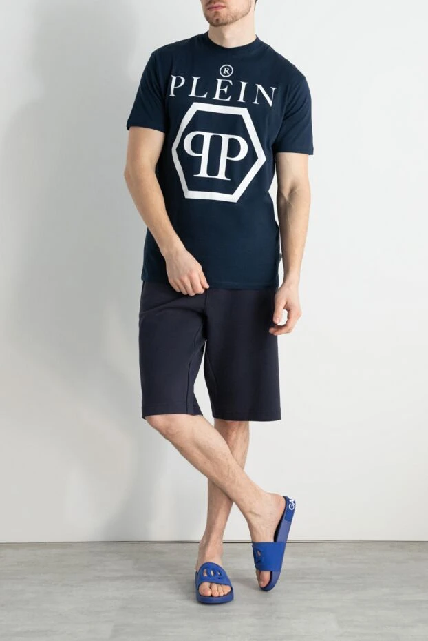 Philipp Plein мужские футболка из хлопка синий мужская купить с ценами и фото 166830 - фото 2