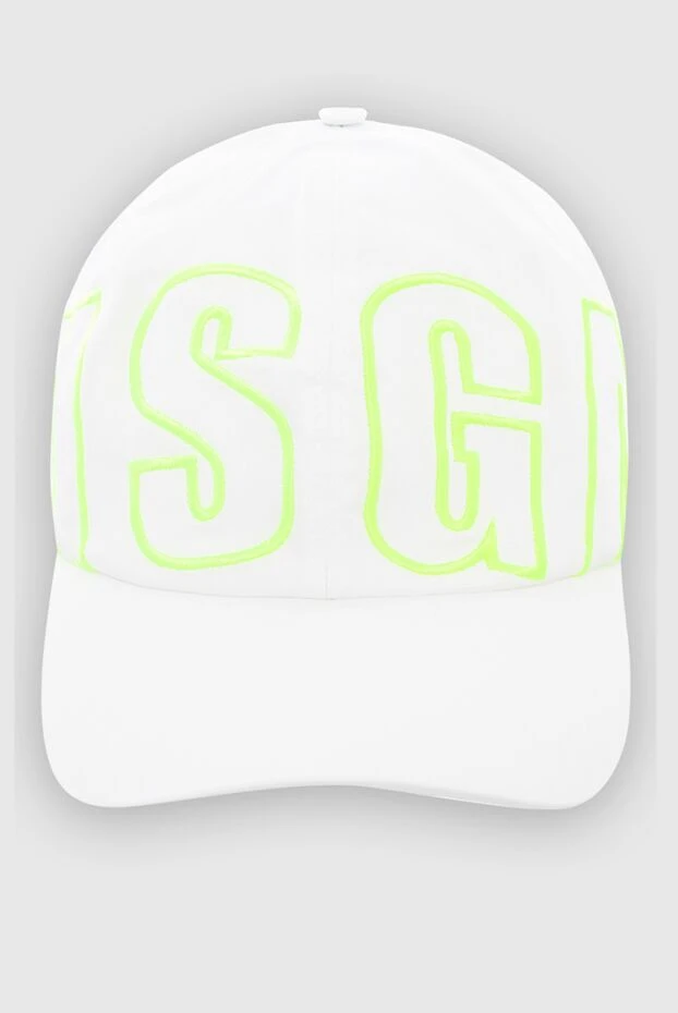 MSGM white cotton cap for women with bright light green logo 166851 - photo 1