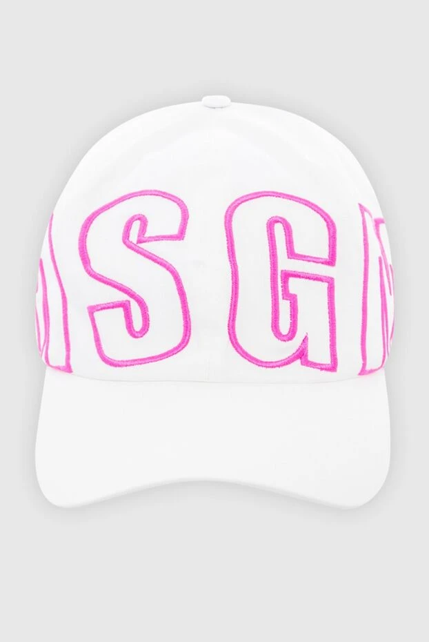 MSGM white cotton cap for women with bright pink logo 166852 - photo 1