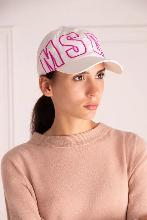 MSGM woman white cotton cap for women buy with prices and photos 166852 - photo 2