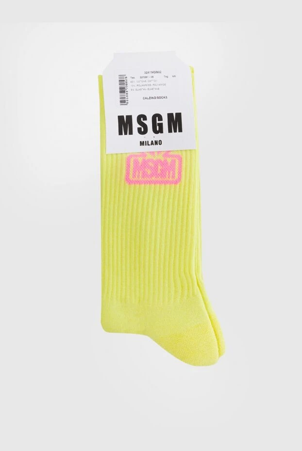 MSGM women's socks with a logo, lime green 166856 - photo 1