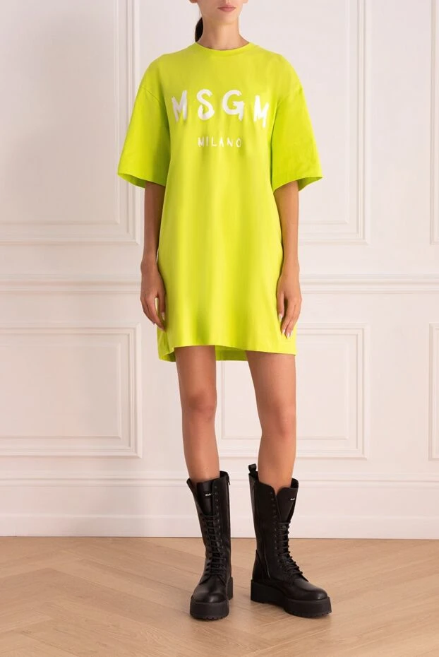 MSGM woman yellow cotton dress for women buy with prices and photos 166862 - photo 2