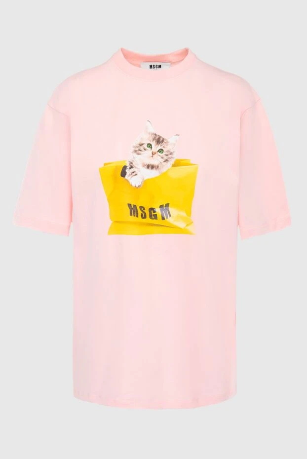 MSGM женские футболка из хлопка розовая женская купить с ценами и фото 166863 - фото 1