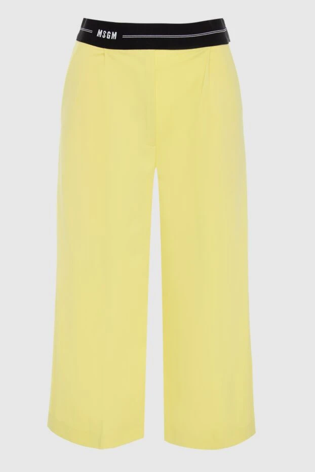 MSGM женские брюки из шерсти желтые женские купить с ценами и фото 166871 - фото 1