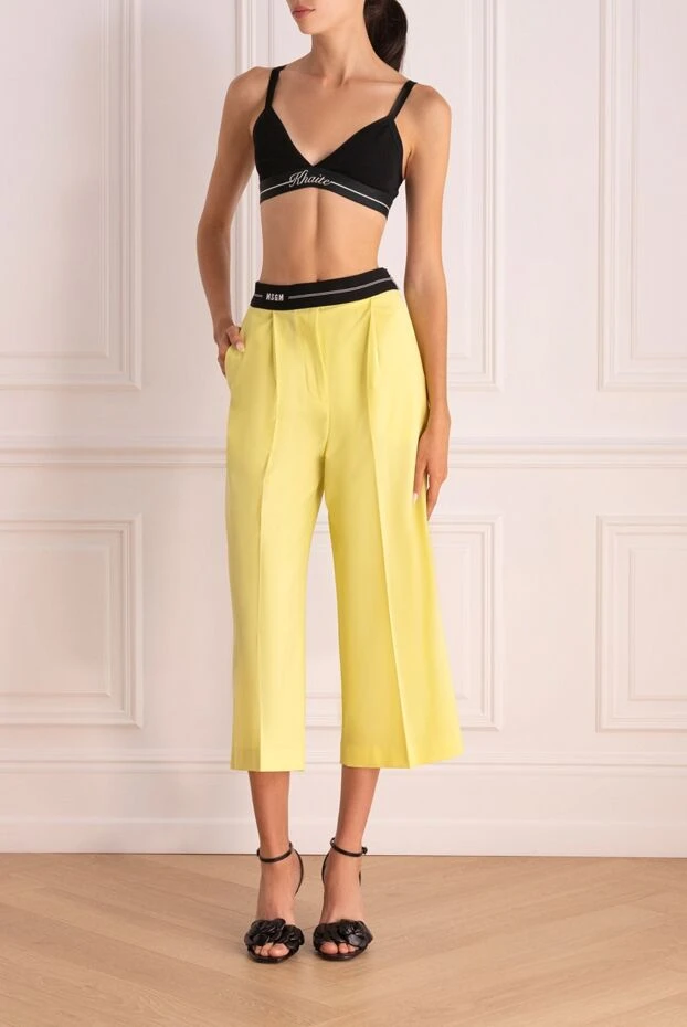 MSGM женские брюки из шерсти желтые женские купить с ценами и фото 166871 - фото 2