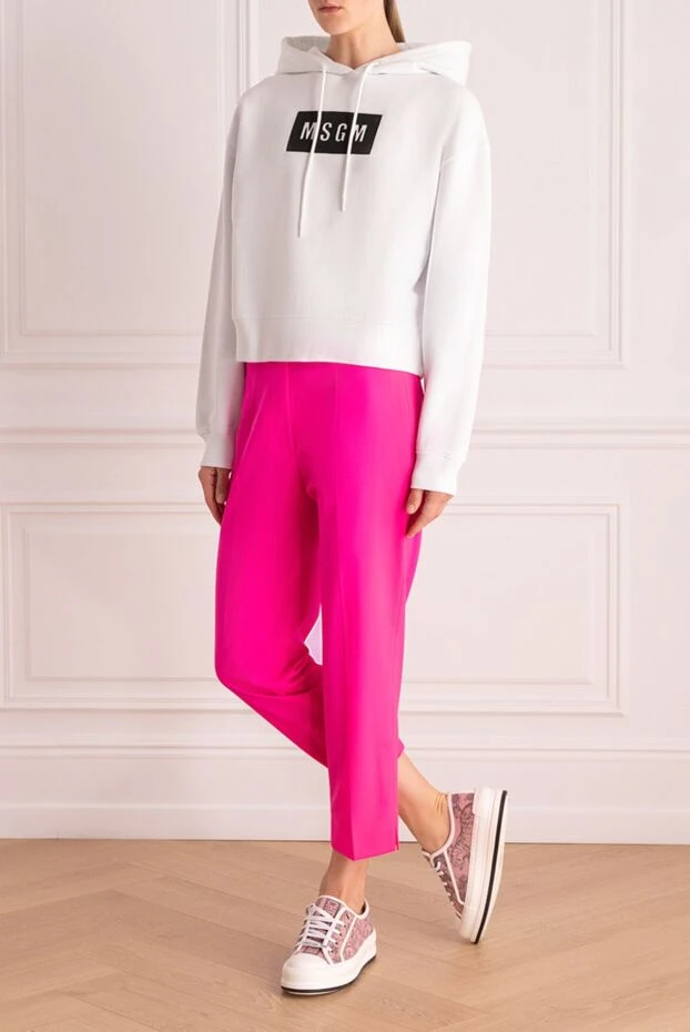 MSGM женские брюки из шерсти розовые женские купить с ценами и фото 166872 - фото 2