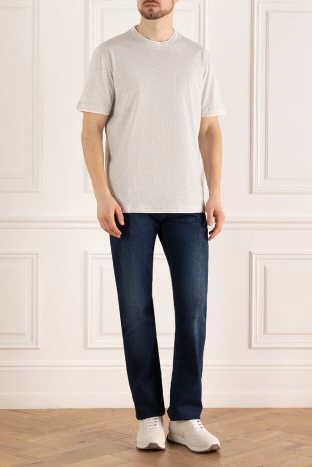 Футболка из хлопка серая мужская - фото 2