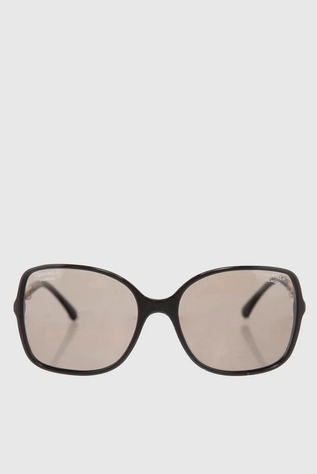 Brown women's square glasses with chain