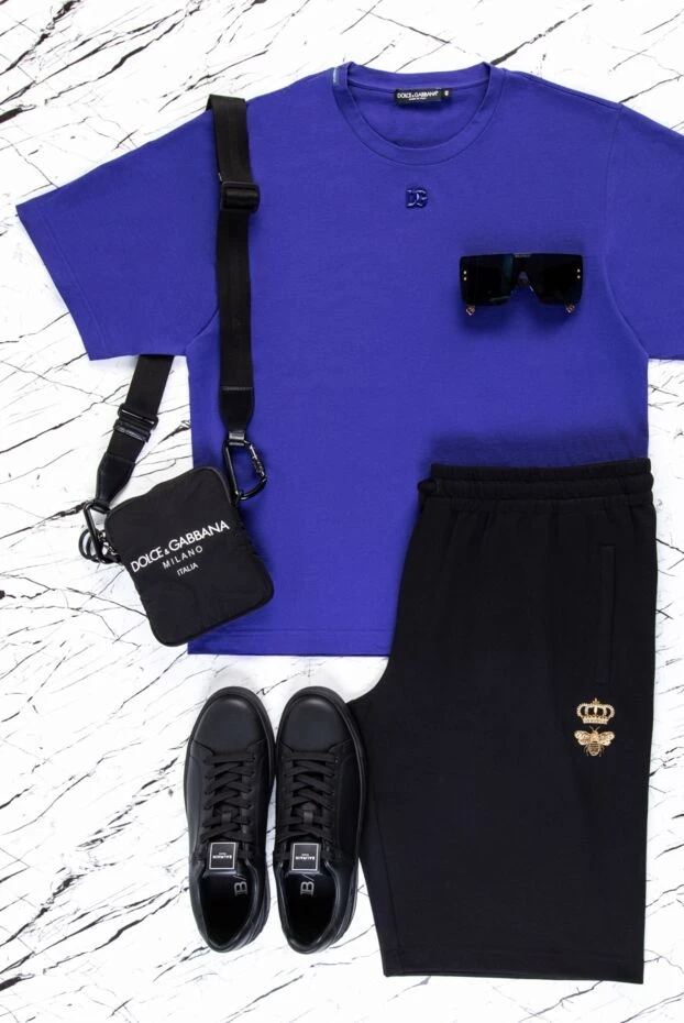 Dolce & Gabbana шорти з бавовни та поліестеру чорні чоловічі 166979 - фото 3