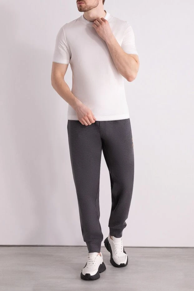 Dolce & Gabbana man men's sports trousers made of cotton and polyester, gray 166980 - photo 2