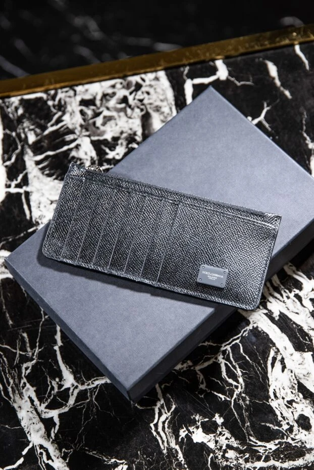 Dolce & Gabbana black genuine leather business card holder for men 167005 - photo 2