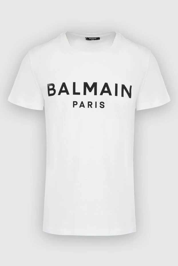 Balmain мужские футболка из хлопка белая мужская 167026 - фото 1