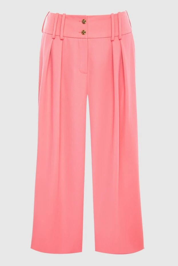 Balmain women's wool wide-leg trousers pink 167042 - photo 1