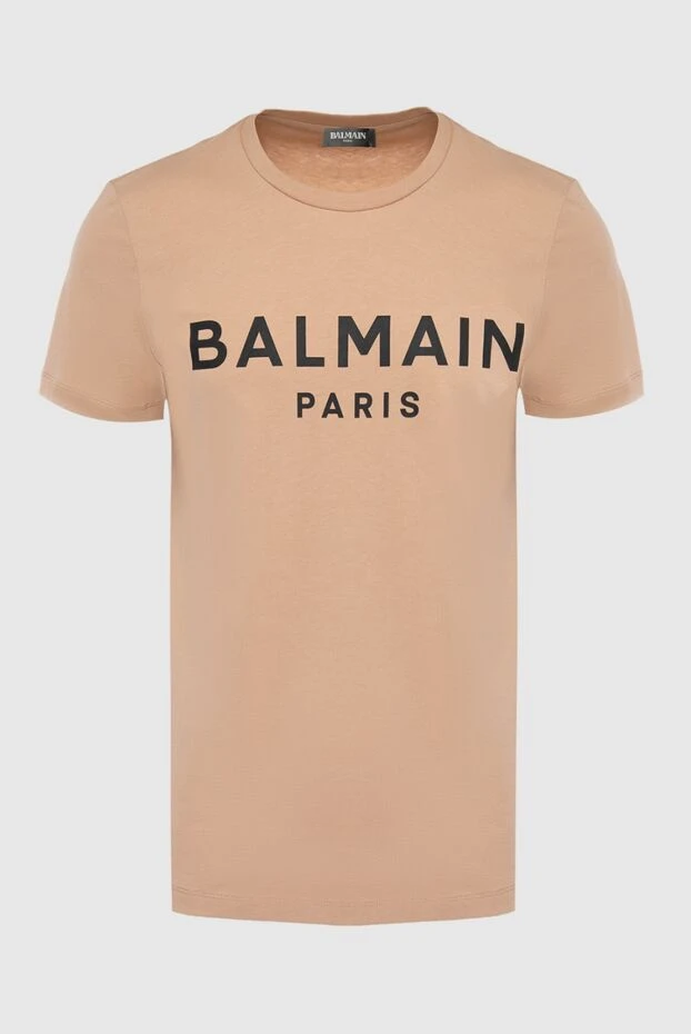 Balmain light mocha t-shirt with logo on chest 195701 - photo 1